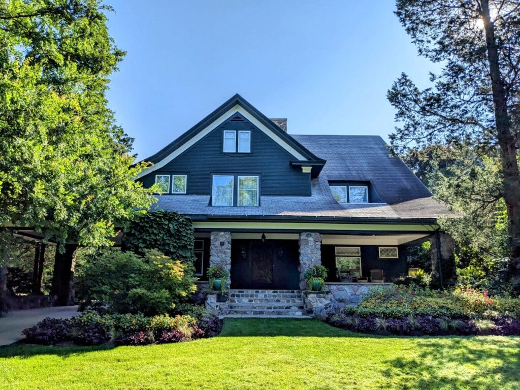 The Pines House at Dow Gardens, near the Dow Gardens Canopy Walk.